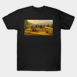 An artificial intelligence dreamscape of a fall harvest scene T-Shirt